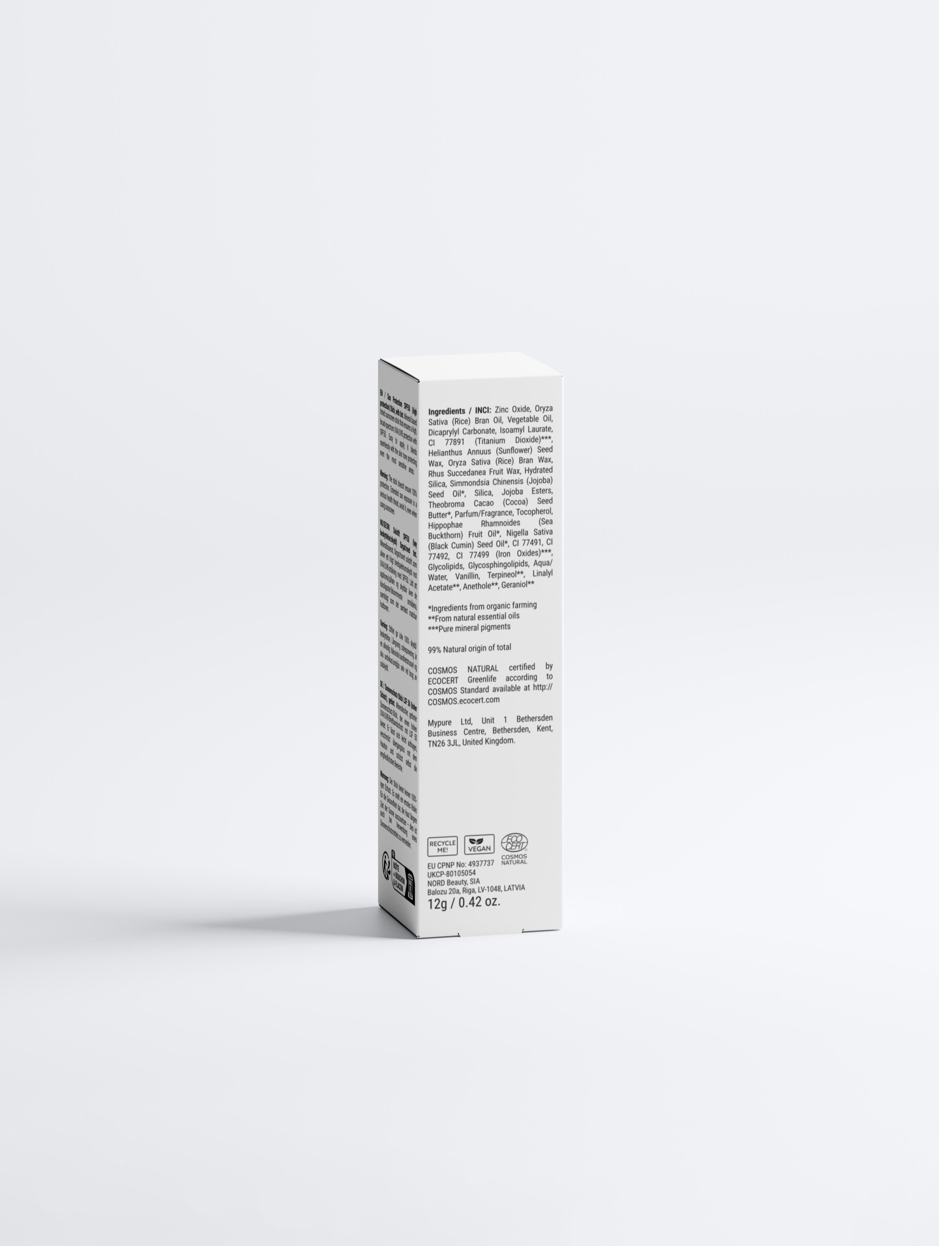 Protection solaire SPF50 Stick, avec teinte